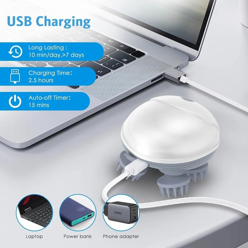 Rechargeable Advance Head Massager, For Migraine Relief & Hair growth